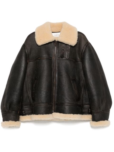 Saint Laurent leather and shearling jacket 