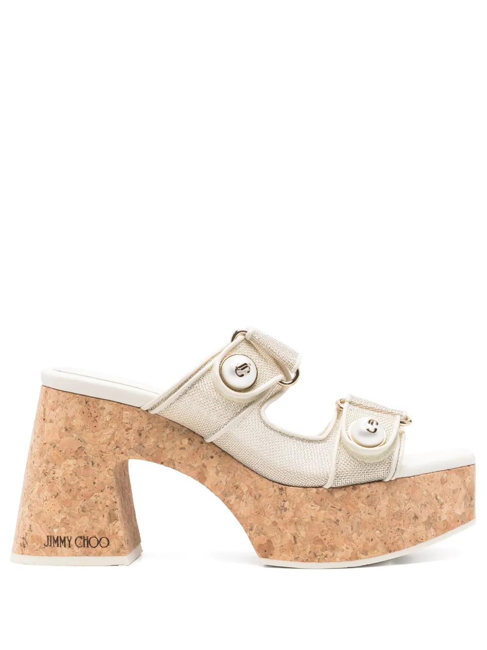 Jimmy Choo 95mm Fayence mules Neutrals