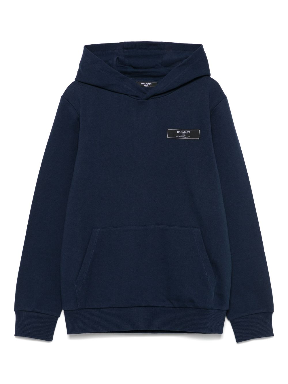 Balmain Kids logo-patch hoodie - Blue