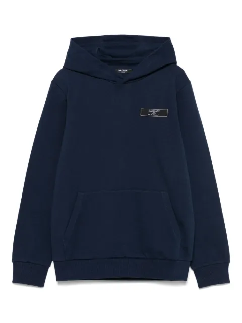 Balmain Kids logo-patch hoodie