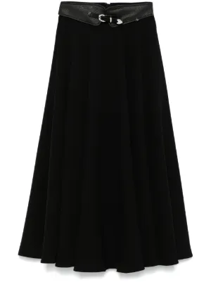 Rokh レイヤード プリーツスカート | ブラック | FARFETCH JP