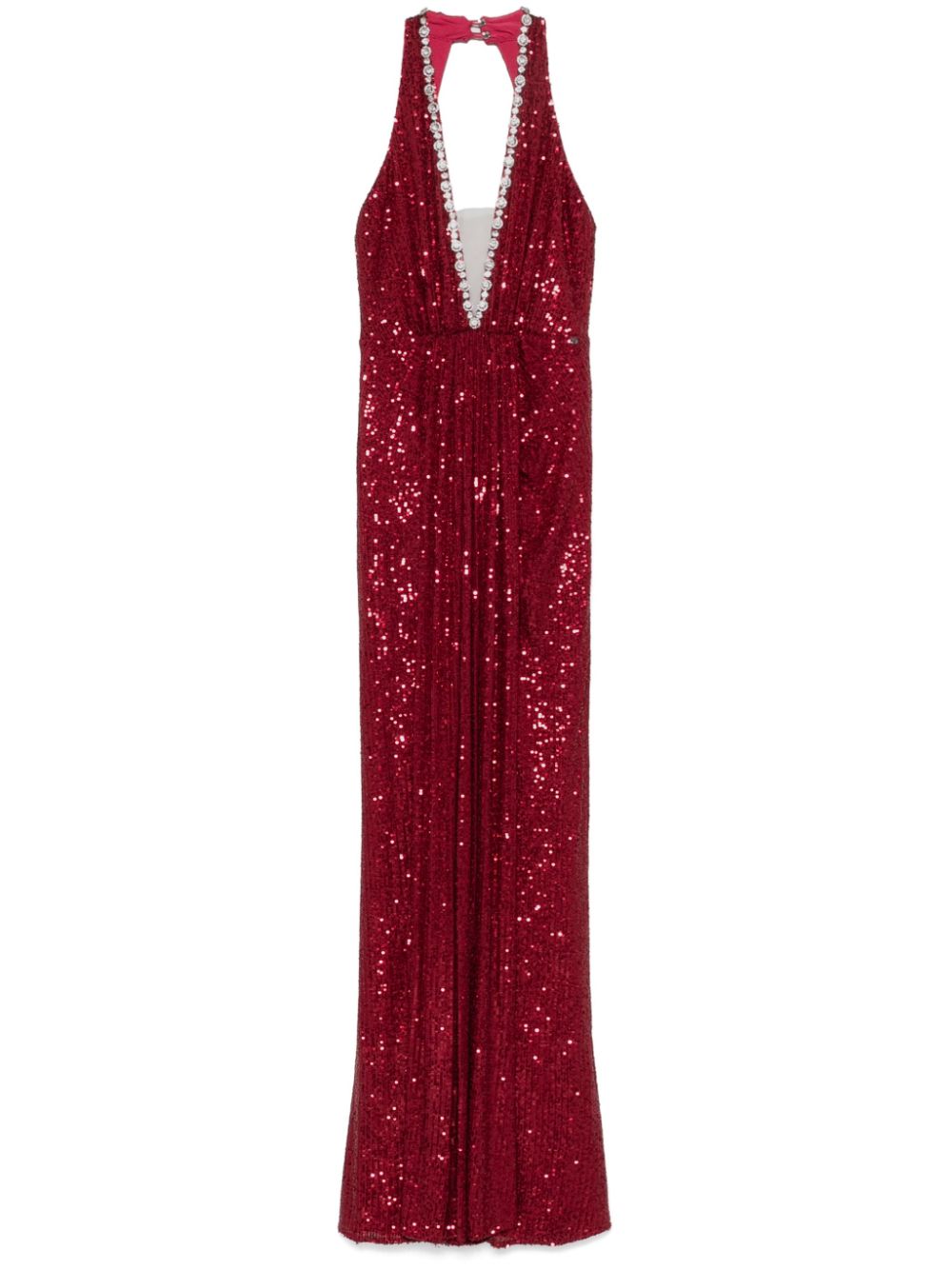 sequinned halterneck maxi dress