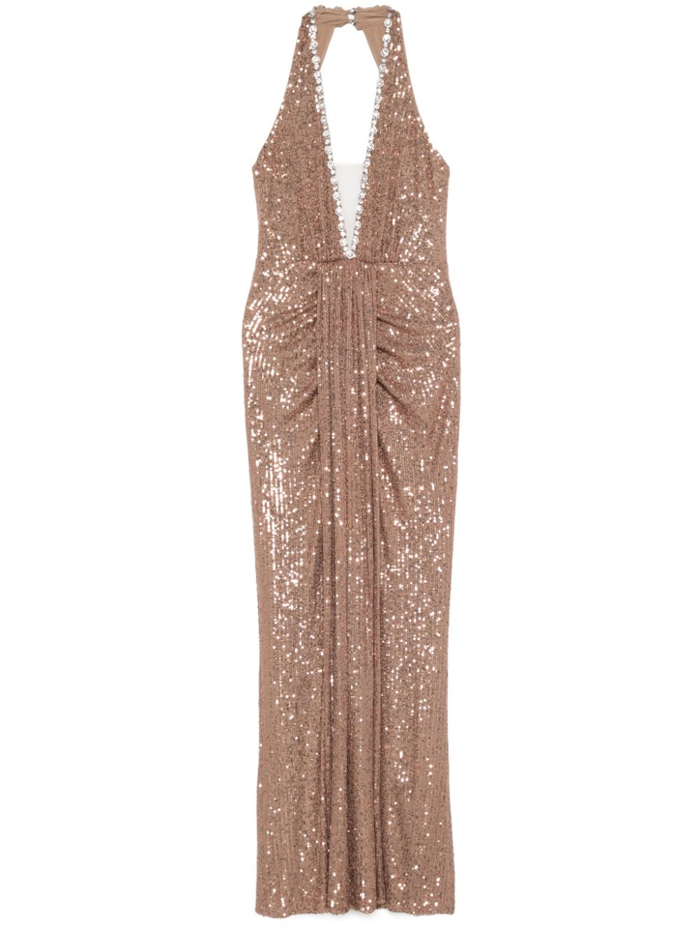 sequined halterneck maxi dress