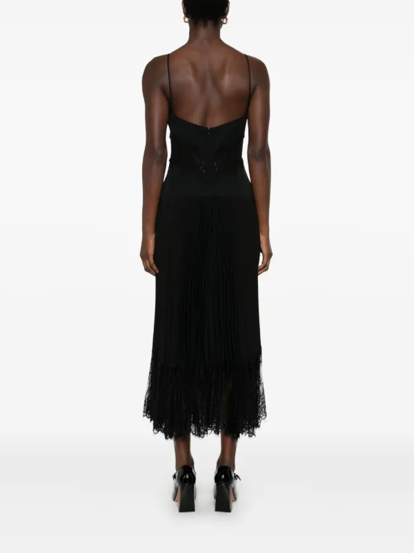 NISSA lace-panel Midi Dress | Black | FARFETCH