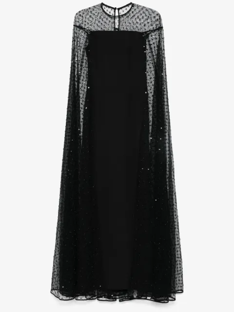 NISSA vestido largo bordado con lentejuelas