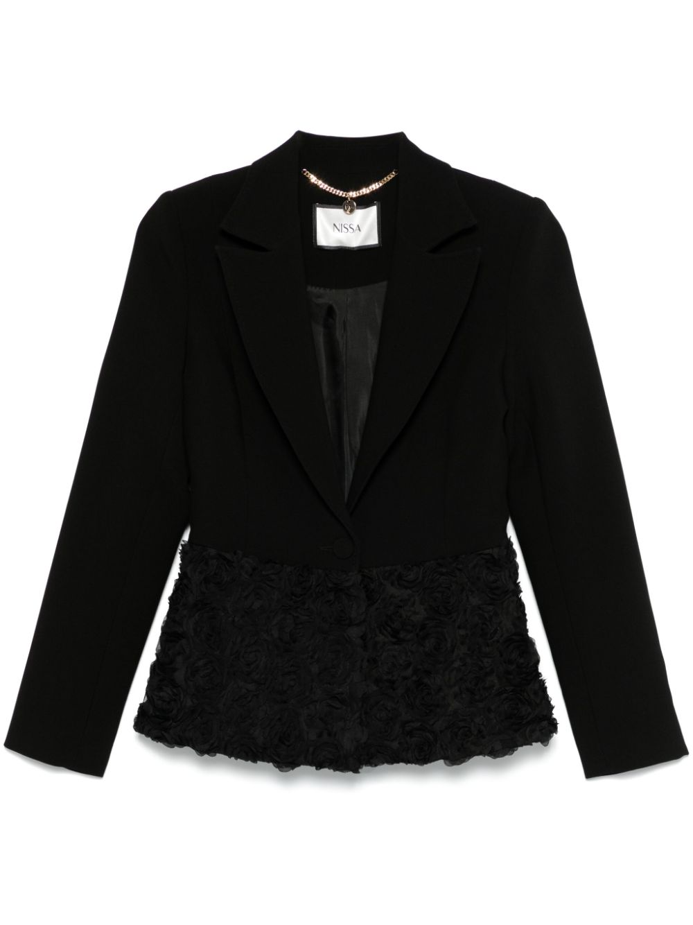 NISSA flower-appliqué blazer - Black