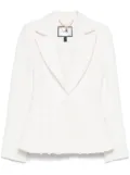 NISSA 3D flowers single-breasted blazer - White