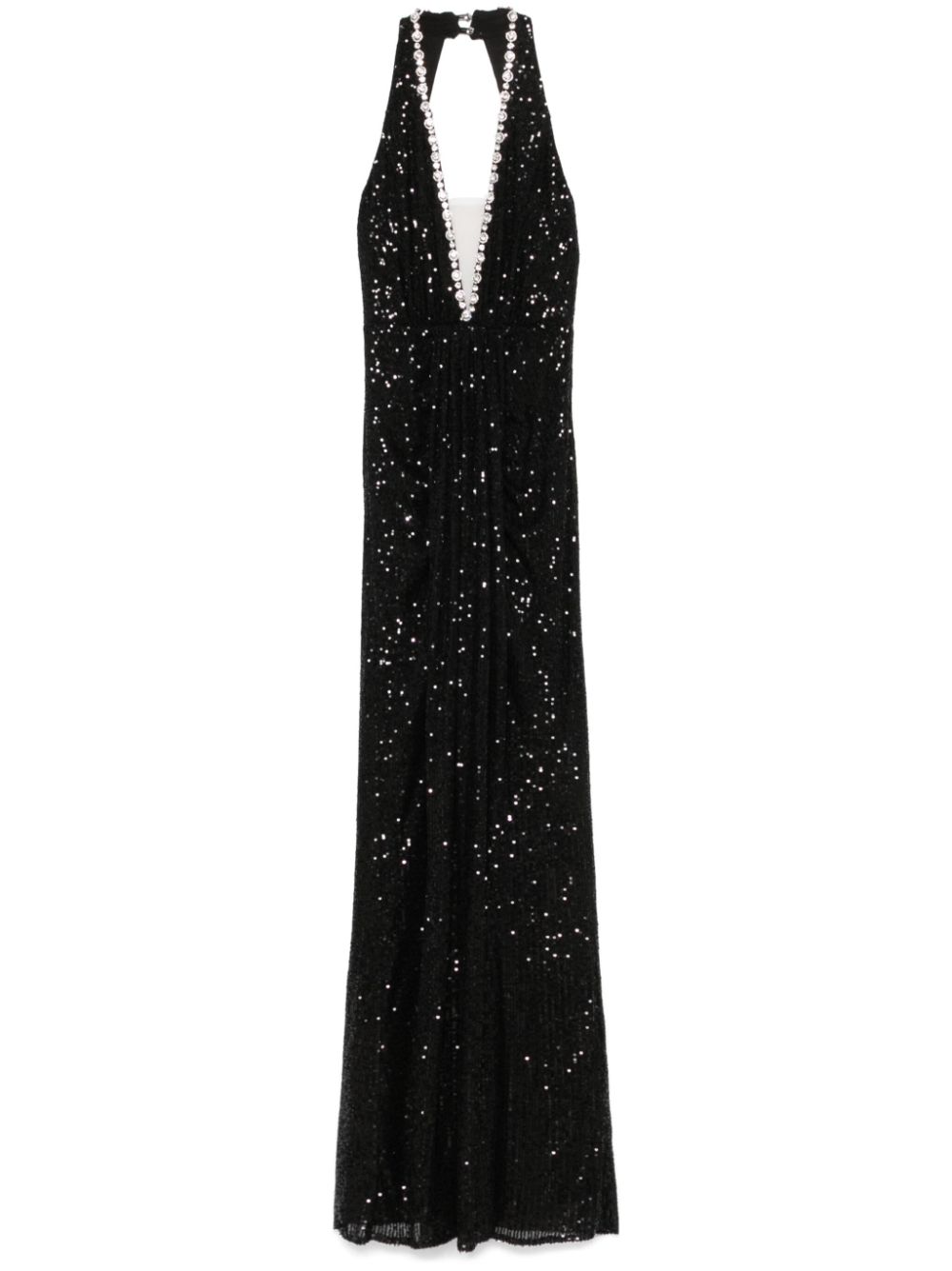 sequinned halterneck maxi dress