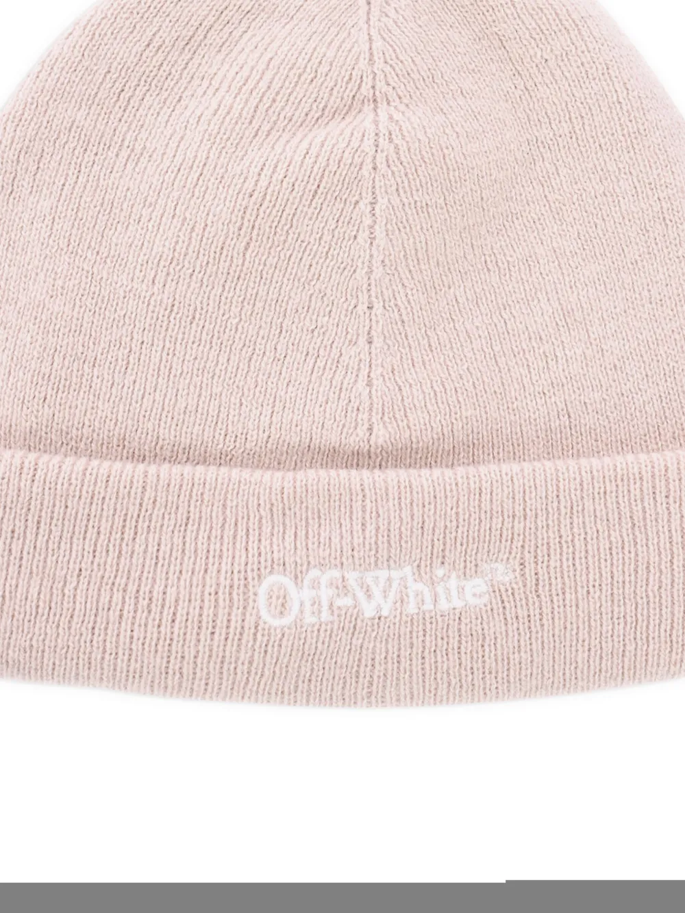 Off-White Kids Ribgebreide muts Beige