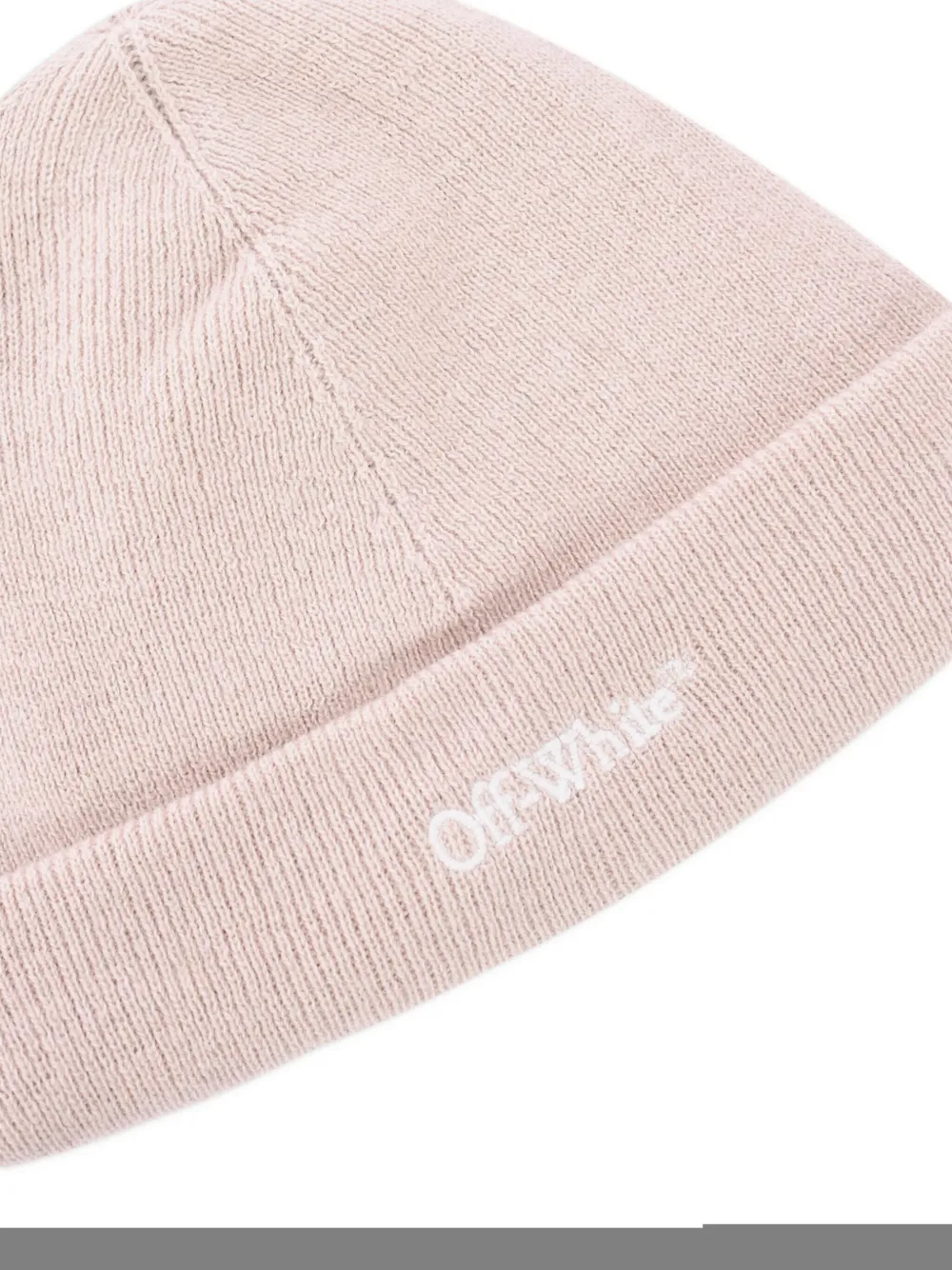 Off-White Kids Ribgebreide muts Beige