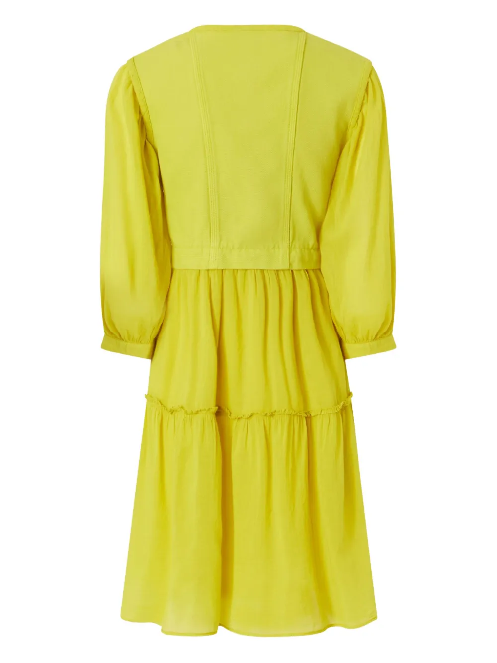 PINKO zip-fastening tiered midi dress Geel