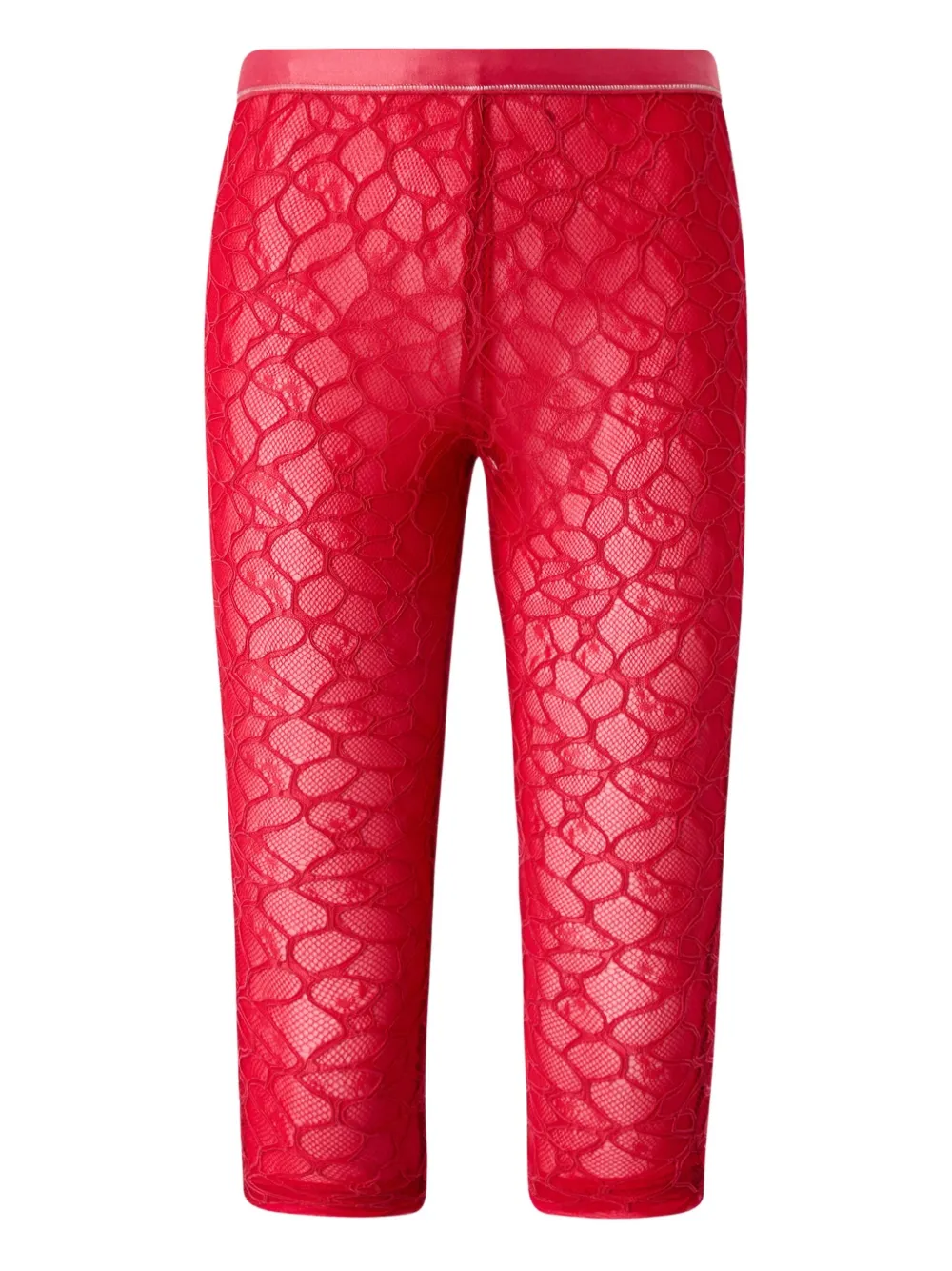 lace-detail cropped leggings