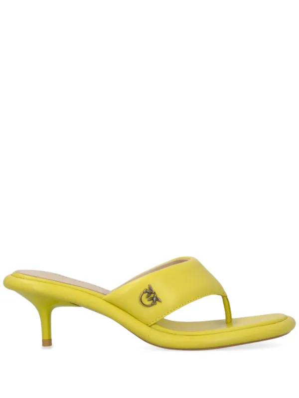 PINKO Love Birds-plaque Sandals Green FARFETCH VN