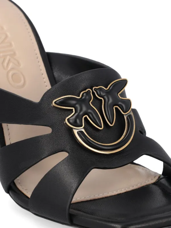 サンダル・ミュール Pinko Sandals PINKO Love Birds-plaque Sandals | Black | FARFETCH