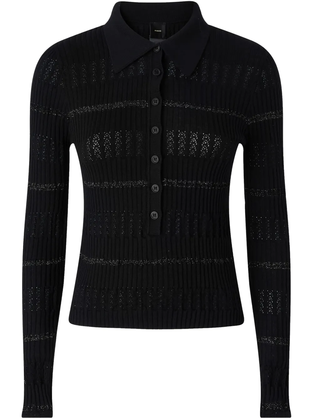 PINKO long-sleeved polo shirt Zwart