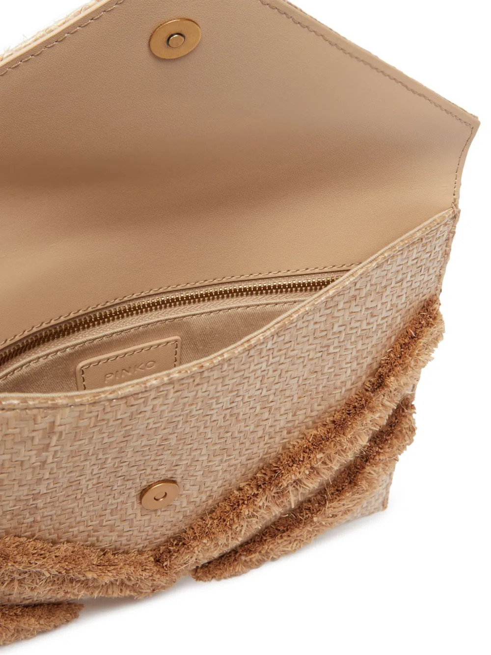 PINKO Raffia clutch Beige