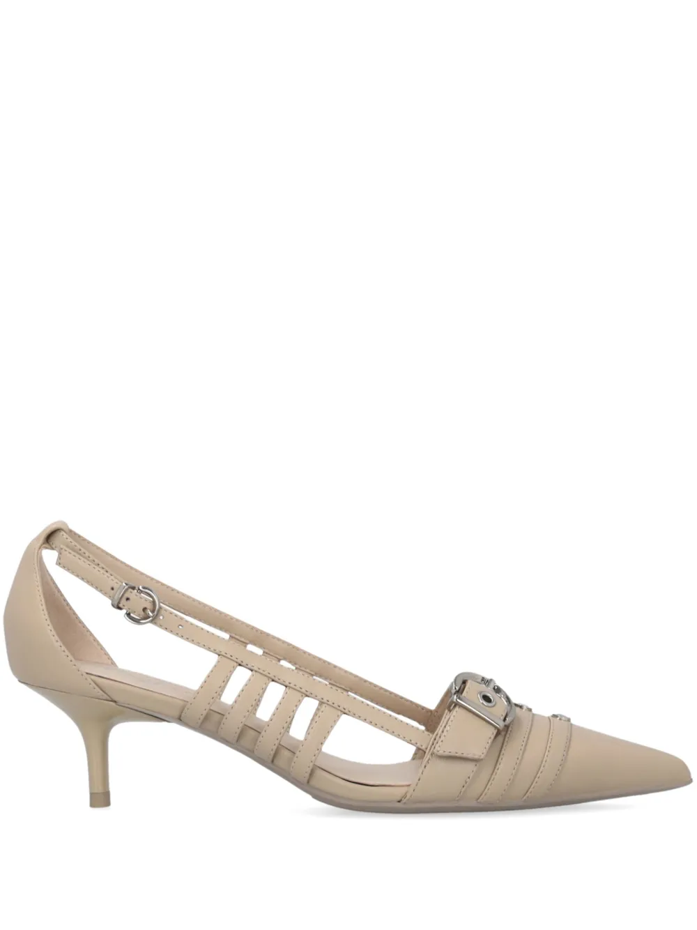 PINKO Leren pumps met bandjes Beige