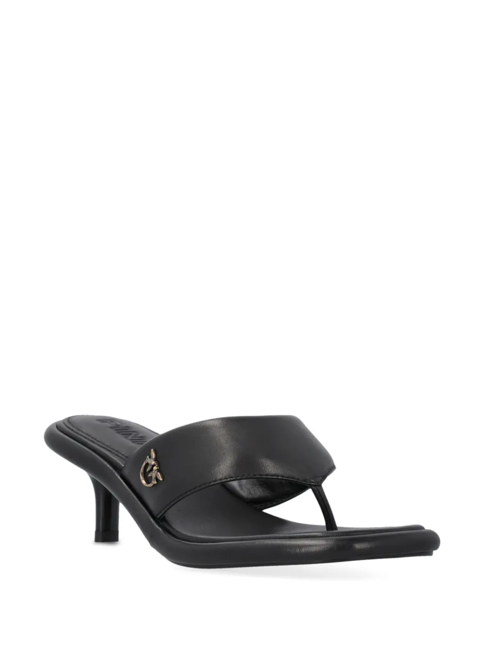 PINKO Love Birds-plaque sandals Black