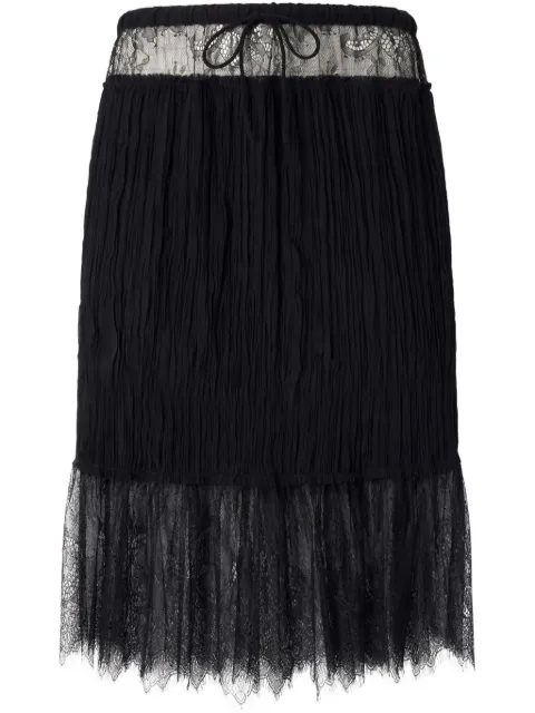 PINKO lace-detail gathered skirt 