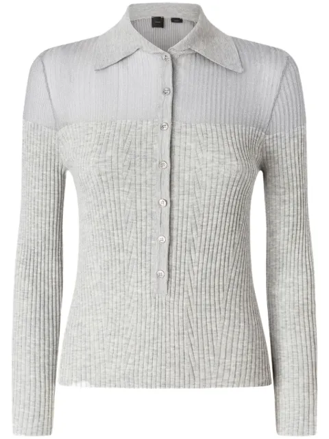 PINKO ribbed polo top