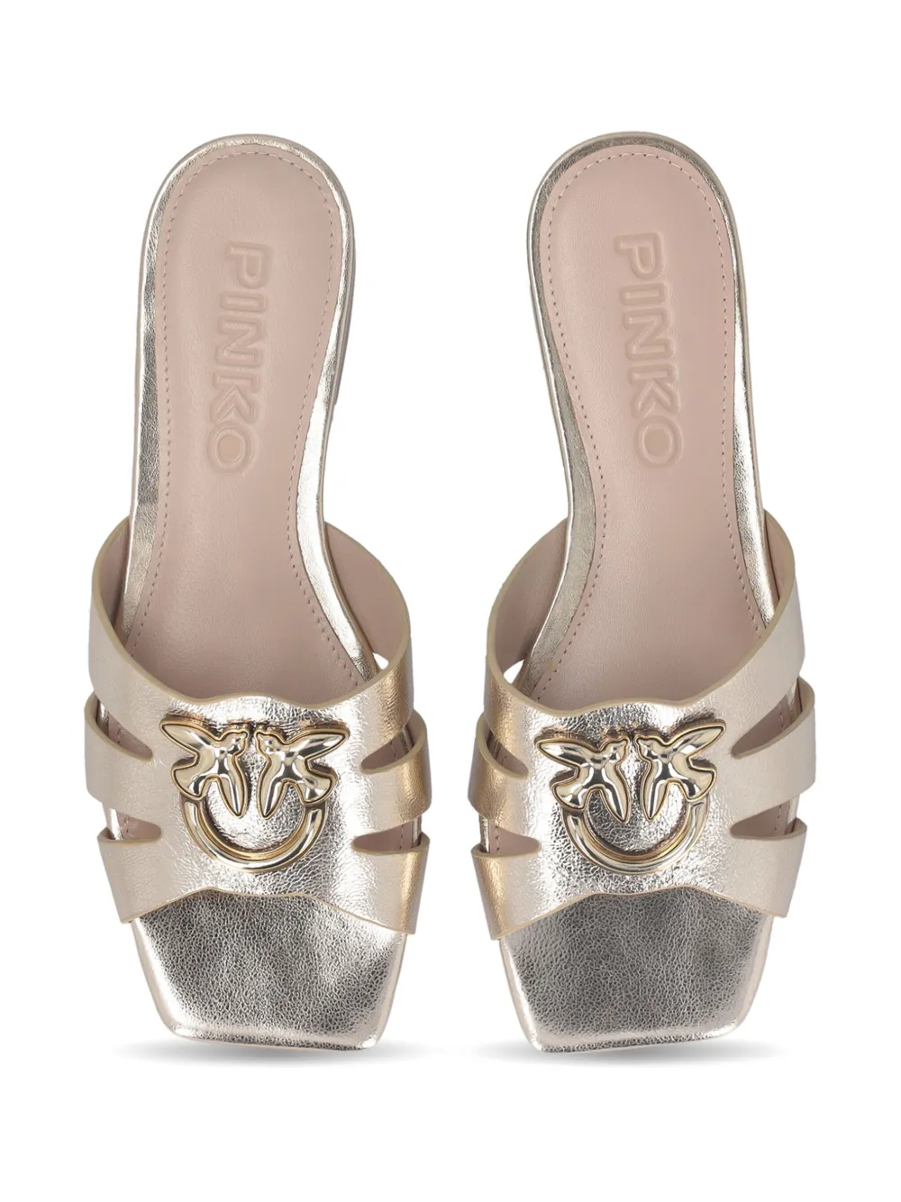 PINKO Love Birds-motif sandals Gold