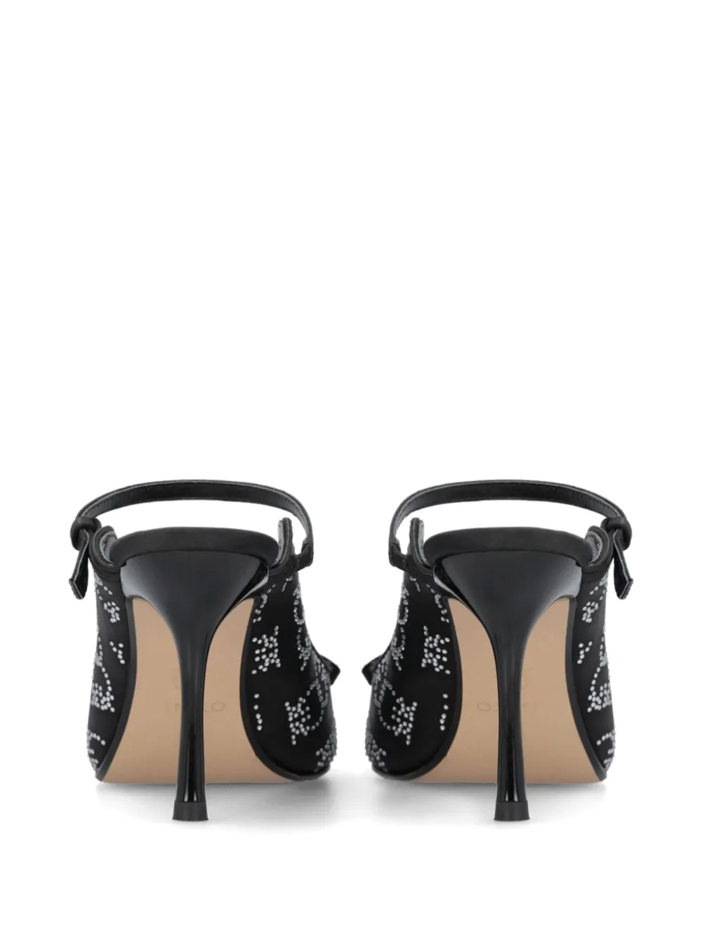 PINKO crystal-embellished mules Black