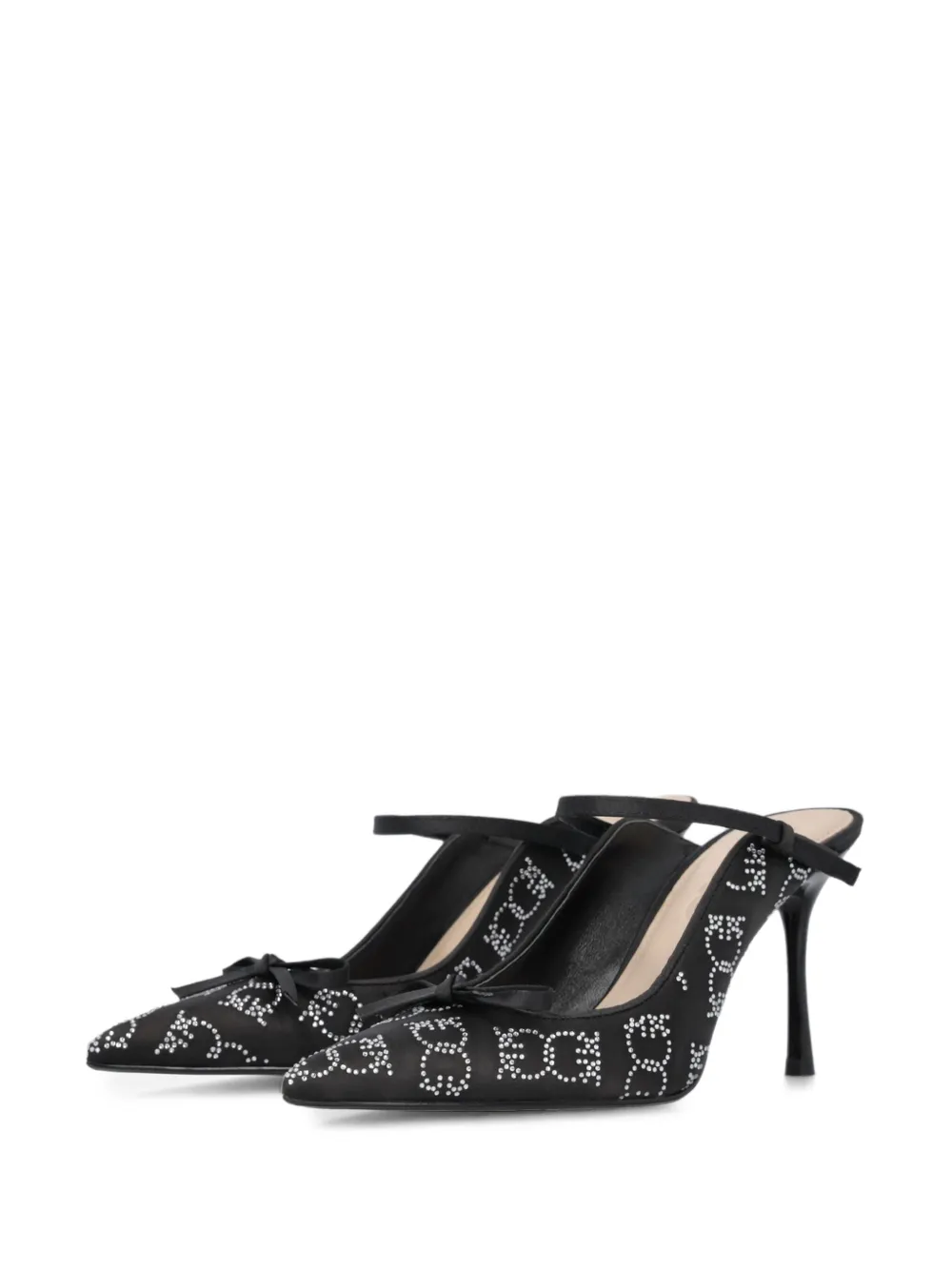 PINKO crystal-embellished mules Black