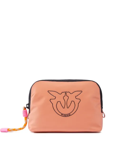 PINKO logo-embroidered make up bag