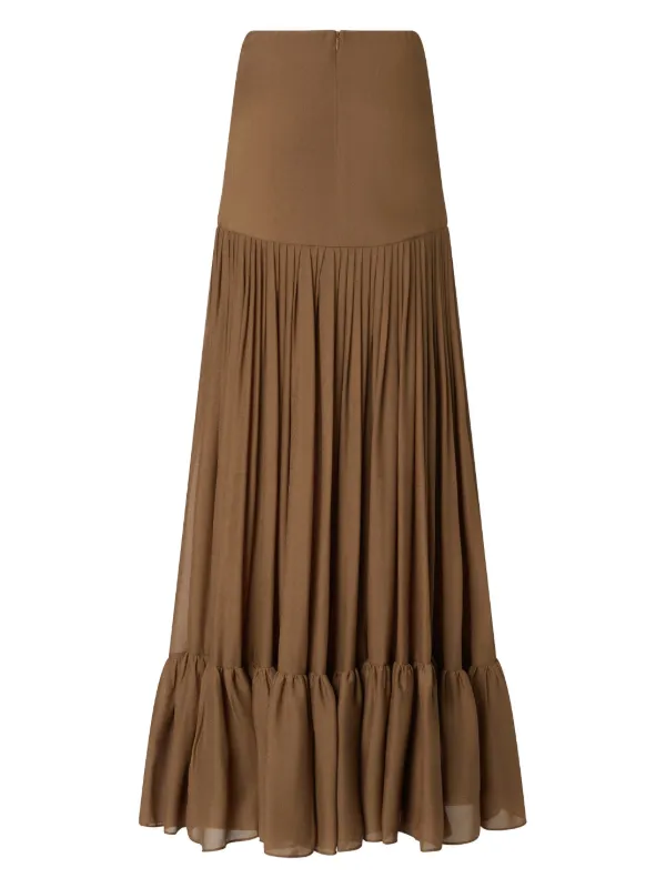 スカート PINKO Women Mid Skirts 104199A24J M11 Brown PINKO high-waisted Full Skirt | Brown | FARFETCH