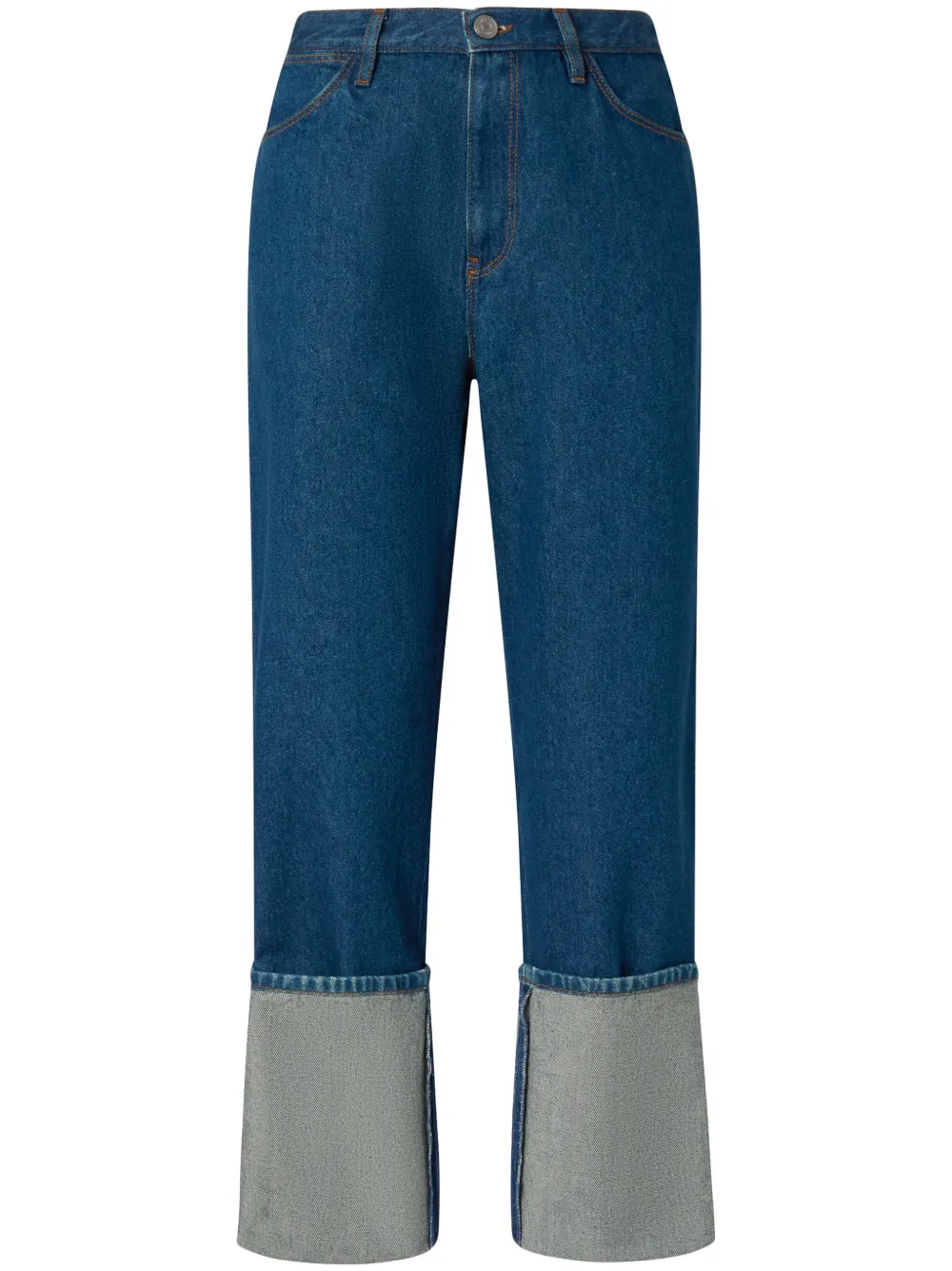 turn-up straight jeans