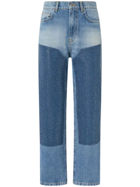 PINKO appliqué-patch straight-leg jeans 