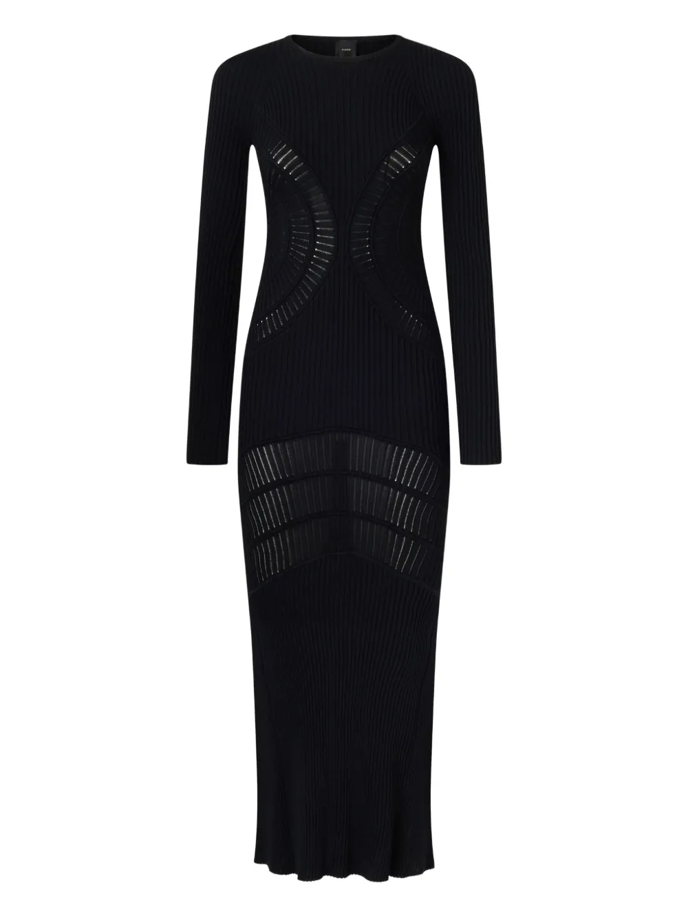 PINKO ribbed cut-out maxidress Zwart