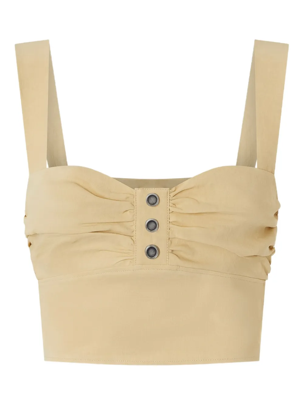 PINKO シャーリング クロップドトップ - イエロー PINKO シャーリング クロップドトップ - イエロー