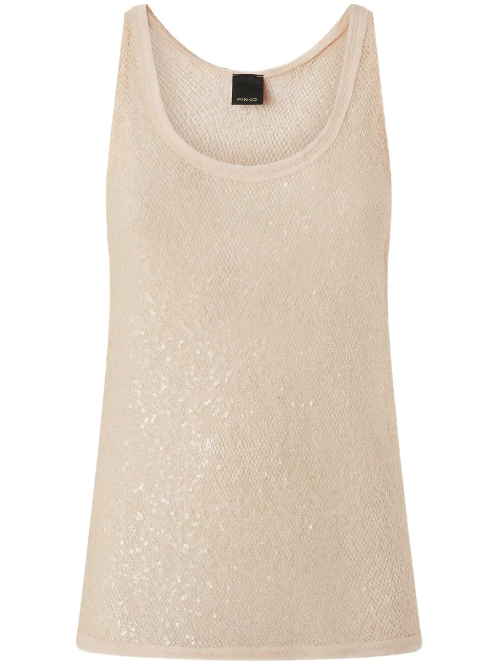 PINKO Tanktop met pailletten Beige