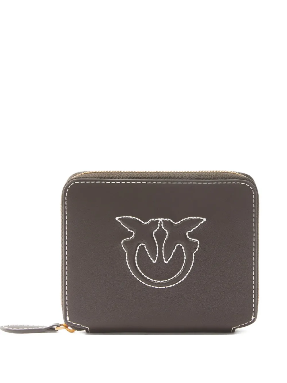 PINKO Portemonnee met geborduurd logo en rits Bruin