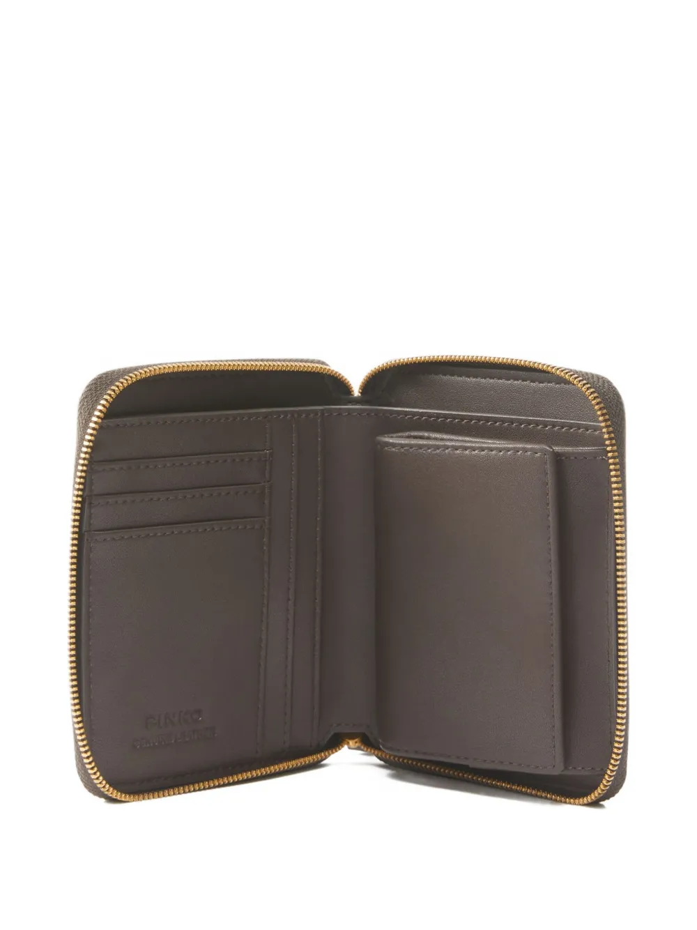 PINKO Portemonnee met geborduurd logo en rits Bruin