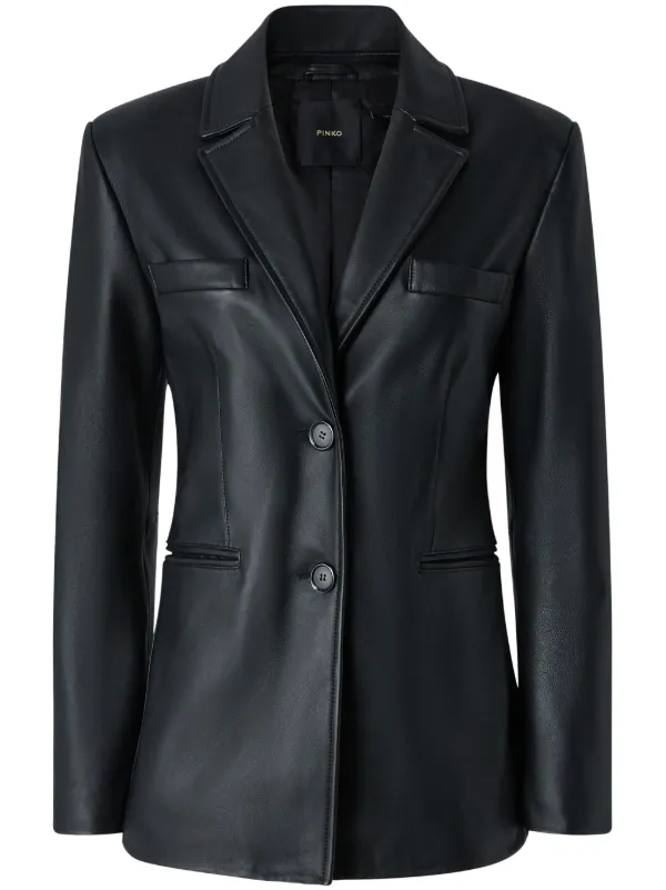 PINKO Leather Blazer | Black | FARFETCH