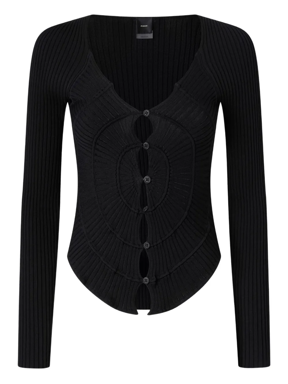 ribbed button-up cardigan