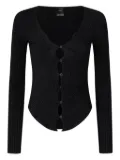 PINKO ribbed button-up cardigan - Black