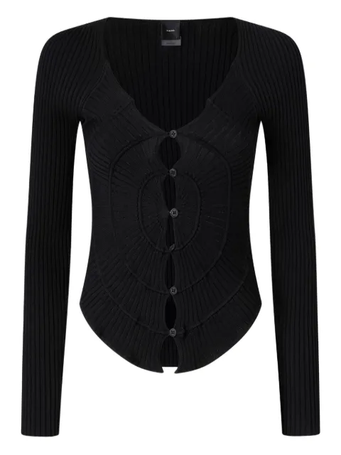 PINKO ribbed button-up cardigan