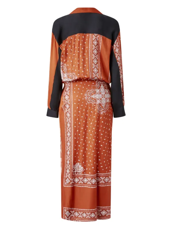 ワンピース PINKO Mesopotamia viscose dress bandana print profiles Pinko Mesopotamia Viscose Dress Bandana Print And Georgette