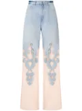 PINKO cut-out detail high-waisted jeans - Blue