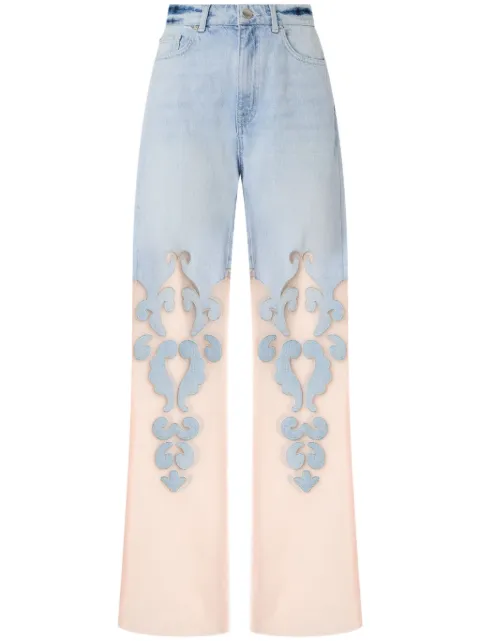 PINKO cut-out detail high-waisted jeans 