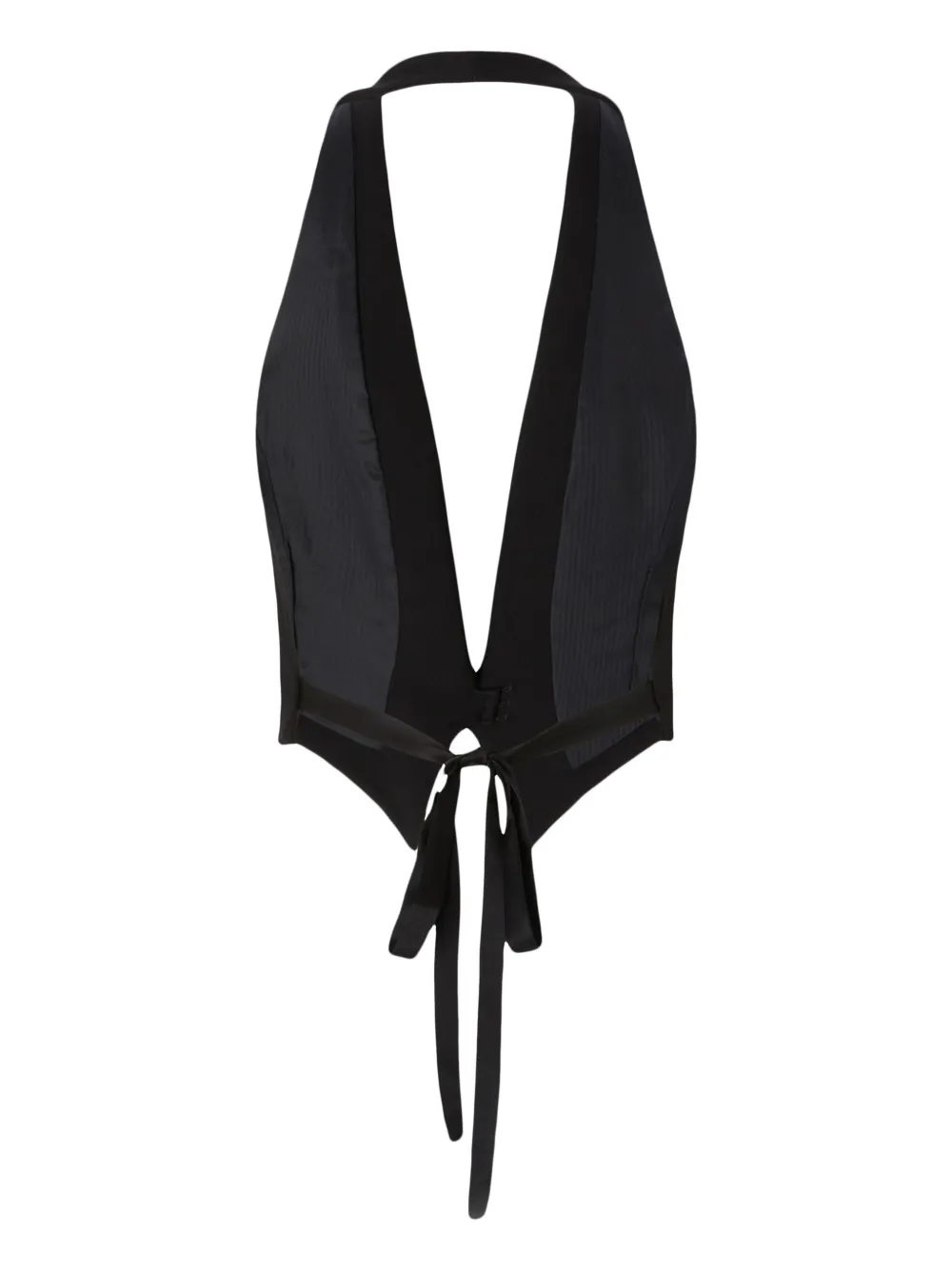 Shop Pinko Rear-tied Vest In Black