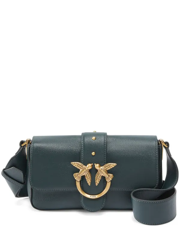 PINKO Leather Shoulder Bag Green FARFETCH IN