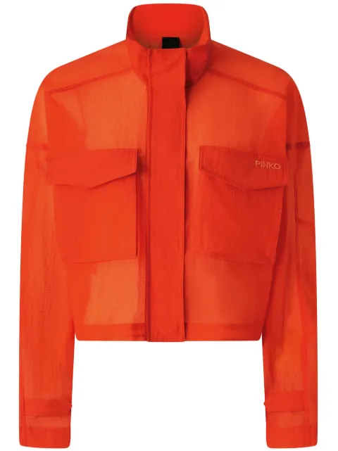 PINKO logo-embroidered cropped jacket