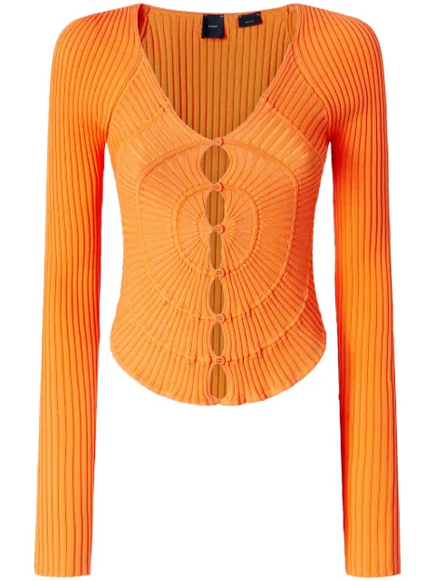 PINKO Cardigan gola V de tricô canelado