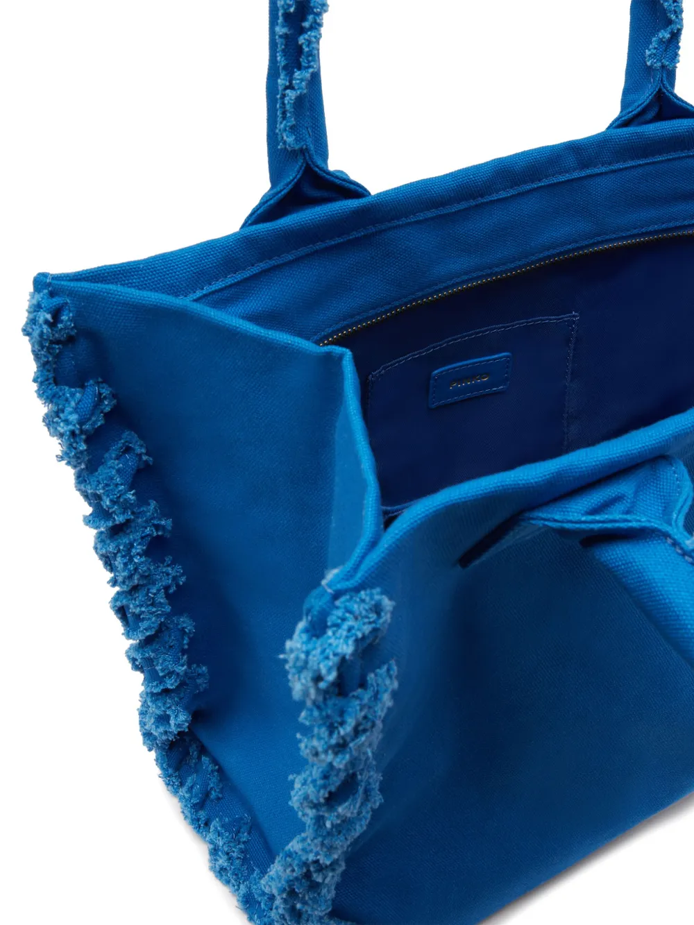 PINKO Strandtas met geborduurd logo Blauw