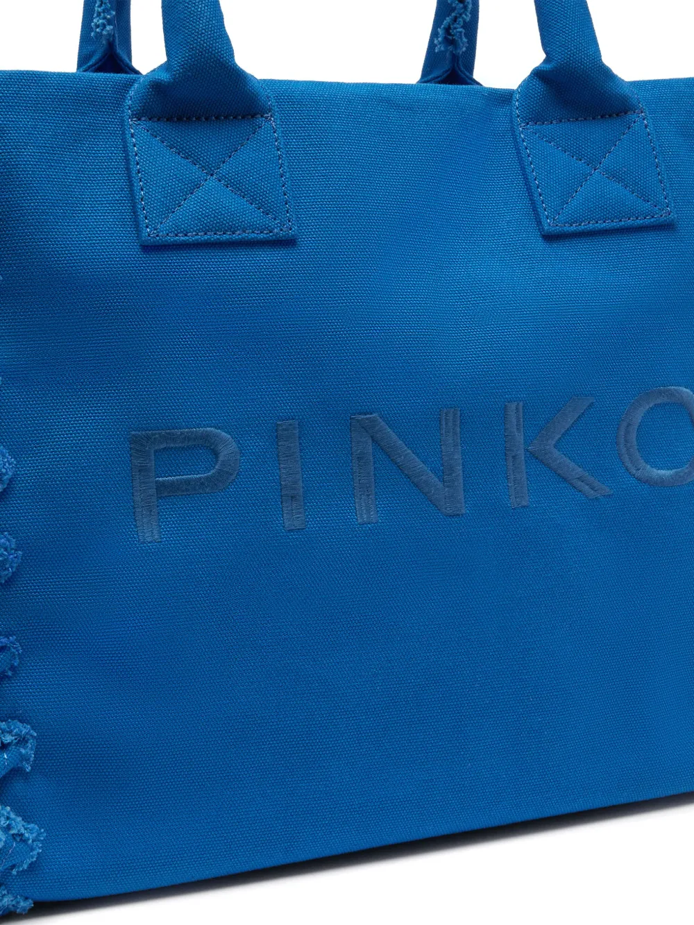 PINKO Strandtas met geborduurd logo Blauw