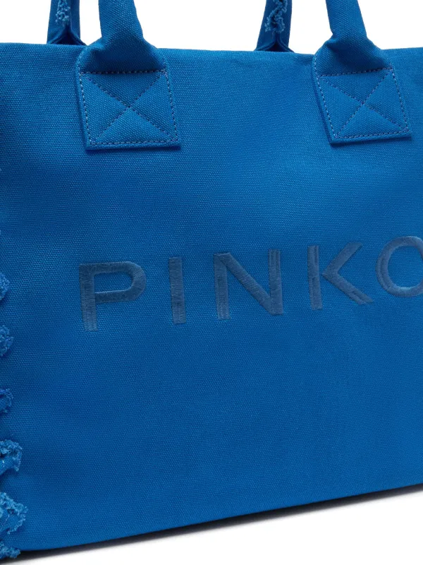 トートバッグ PINKO Woman Tote bags Blue 104754A2G5 AE7Q PINKO logo-embroidered Beach Bag | Blue | FARFETCH GE